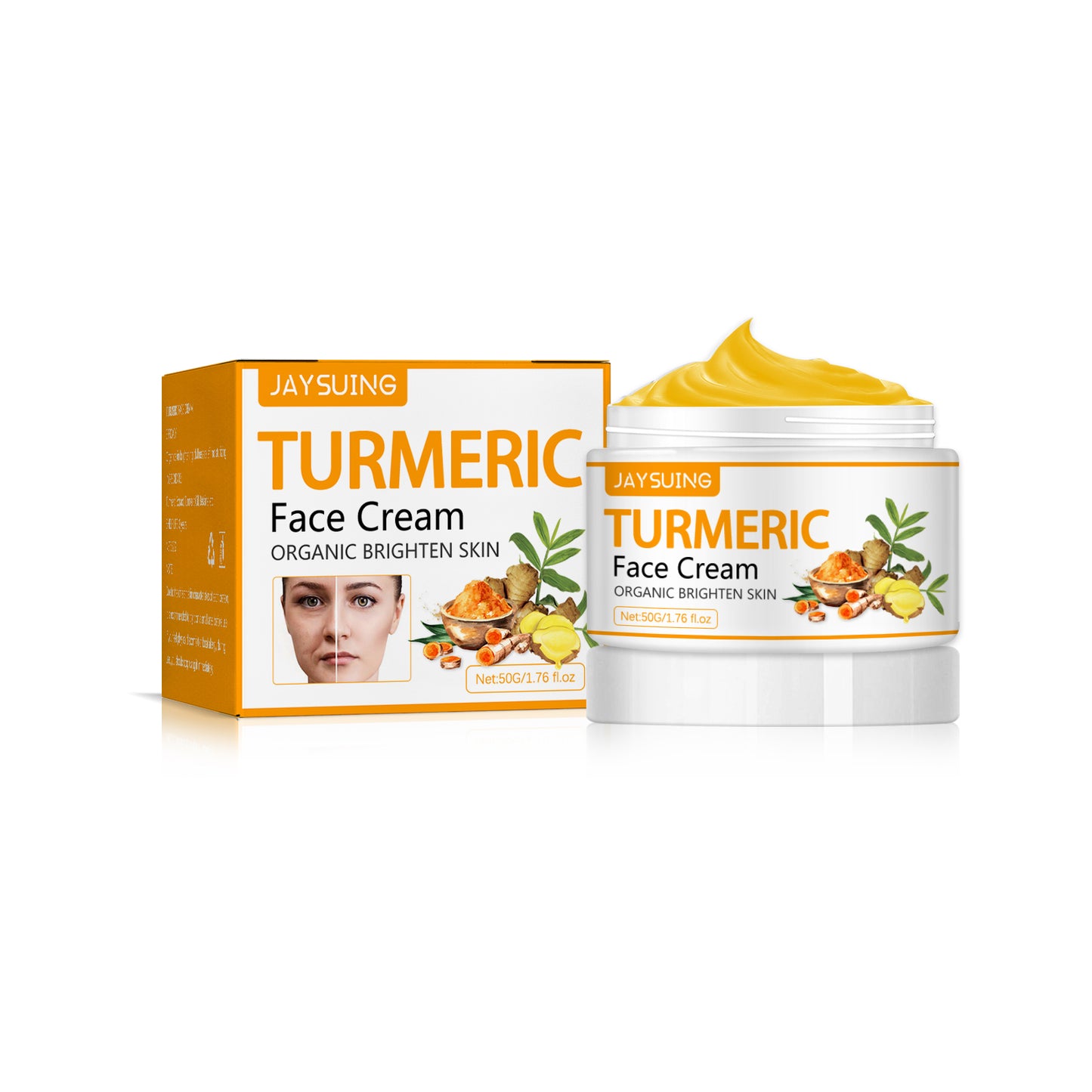 Turmeric Firming Face Cream - Anti-Aging Moisturizer for Wrinkles & Glow