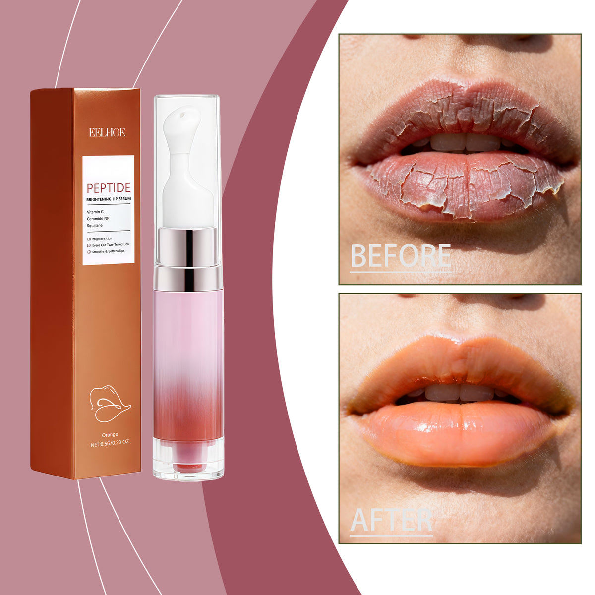 Skin Brightening Moisturizing Lip E Ssence Orange 6.5g 1 Box