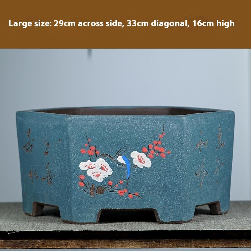 Large Handmade Purple Sand Basin - Home Garden Storage