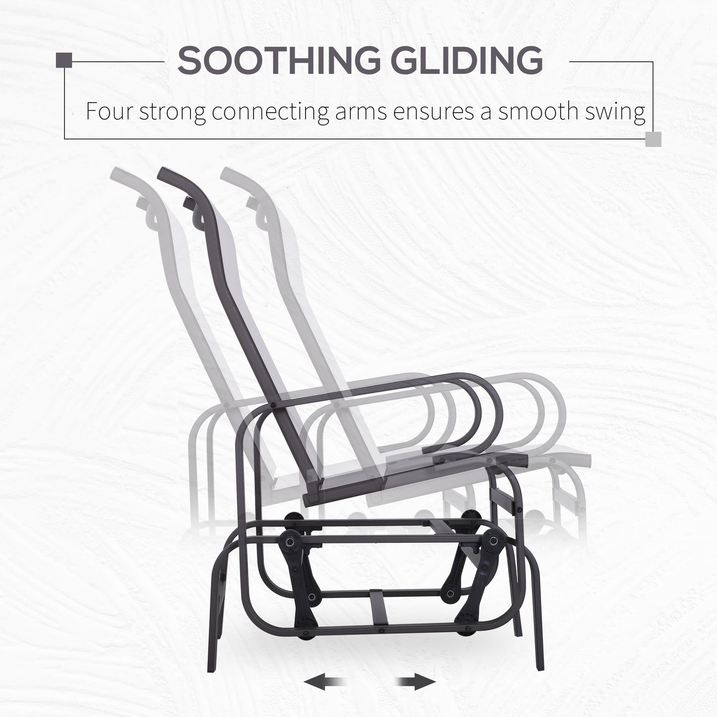 Gliding Lounger Chair - Lightweight Metal & Mesh, White