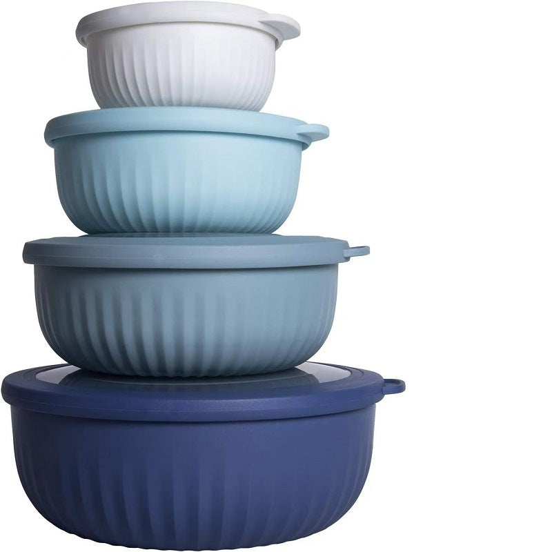 8-Piece Plastic Meal Bowl Set - Colorful Food Storage Bowls for Kitchen