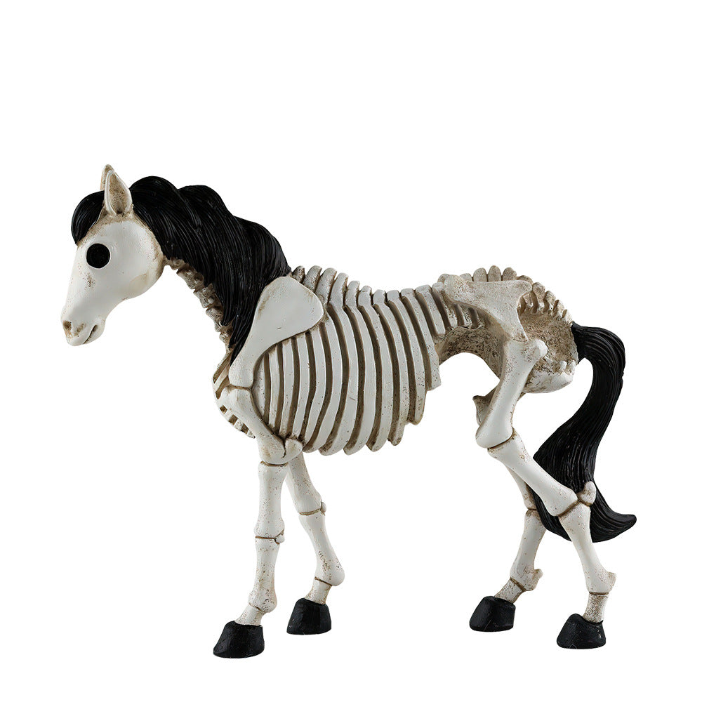 Halloween Skeleton Horse Ornament Resin Decorations for Holiday Home Decor