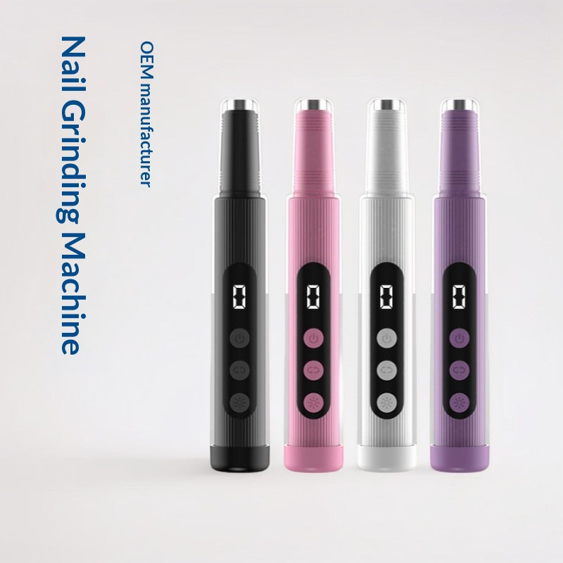 Rechargeable 2-in-1 Electric Nail Grinder with LED Light - Manicure & Pedicure Tool