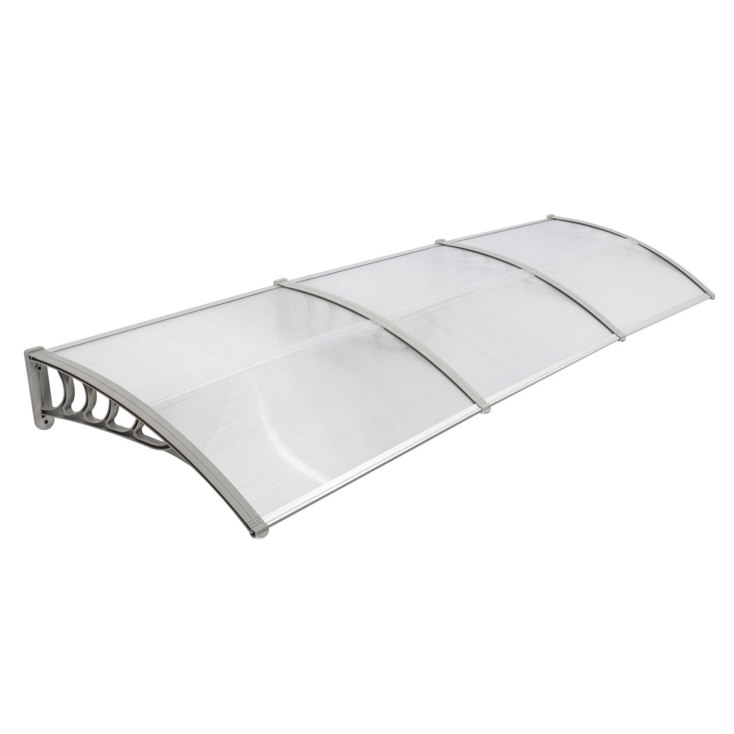 Outdoor Window Awning Canopy 120x38 Inch Polycarbonate Cover Sun Rain Snow Protection Grey