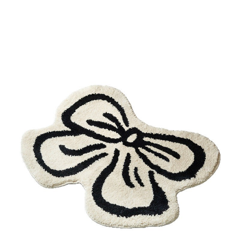 Thickened Faux Cashmere Floor Mats - Irregular & Bow-Shaped Home Rugs