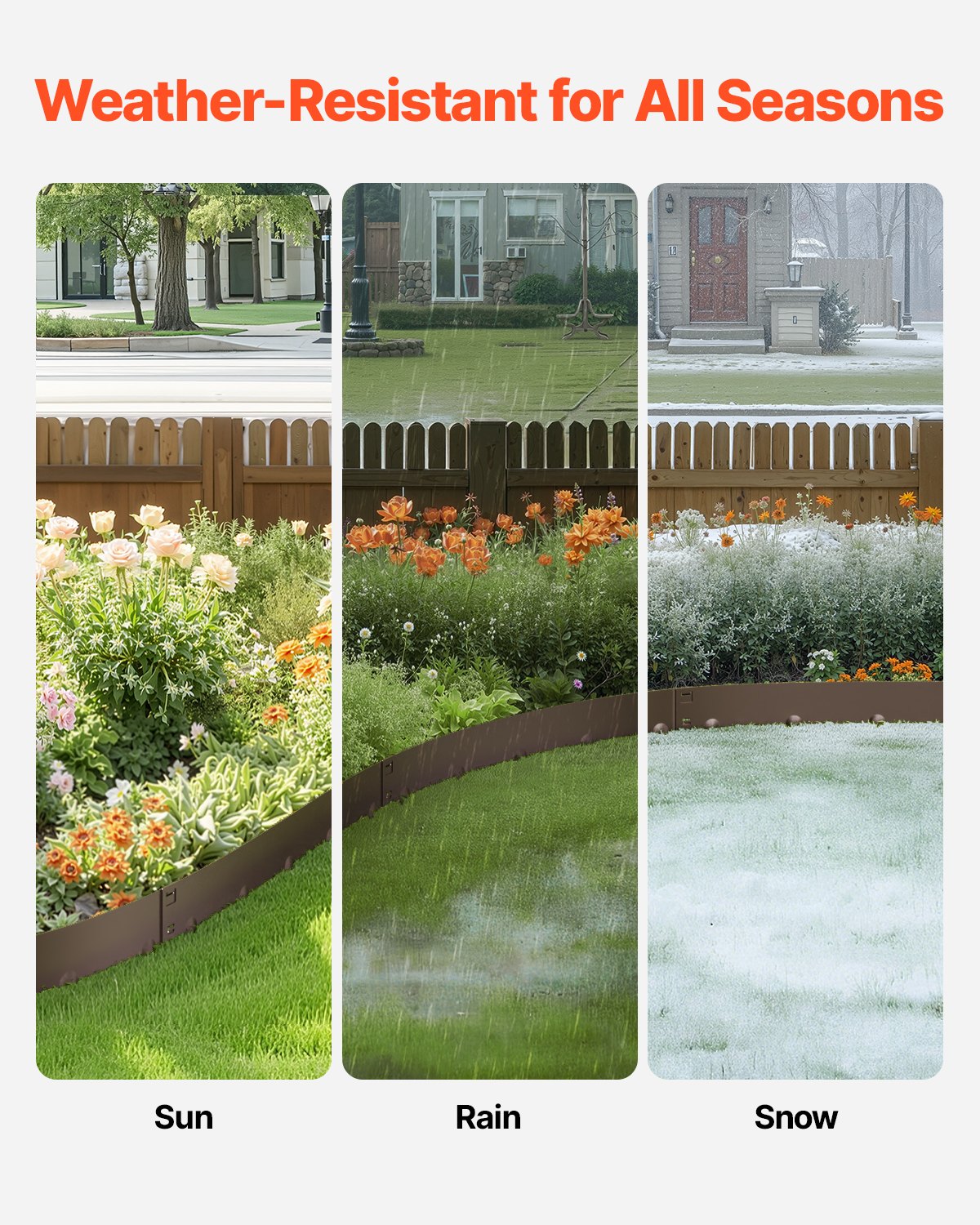 Rust-Resistant Steel Landscape Edging 5 Pack - 39 x 4 Inches, Brown Garden Border