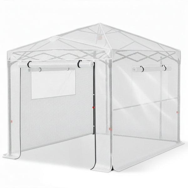 8x6ft Foldable Greenhouse Shed - Plastic Sprayed Iron Mesh