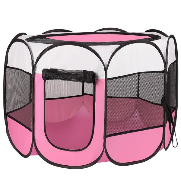Foldable Pet Playpen for Dogs Cats and Small Pets - Water-Resistant Indoor Outdoor Kennel