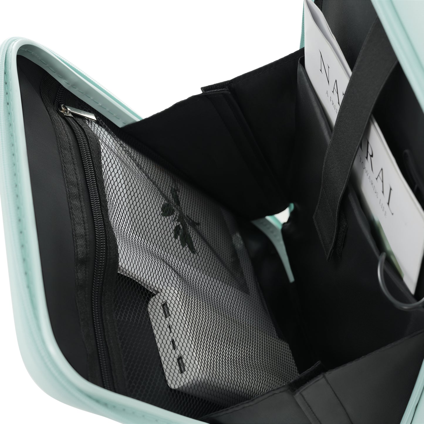 4-Piece Luggage Set with USB Charging Ports - Grey Green