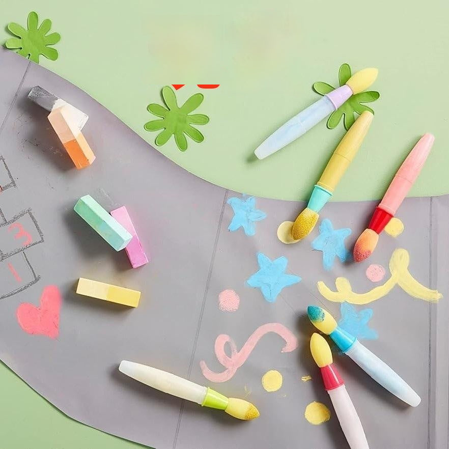 Multi-Color Sidewalk Chalk Paint Set for Kids and Artists - 6-Piece