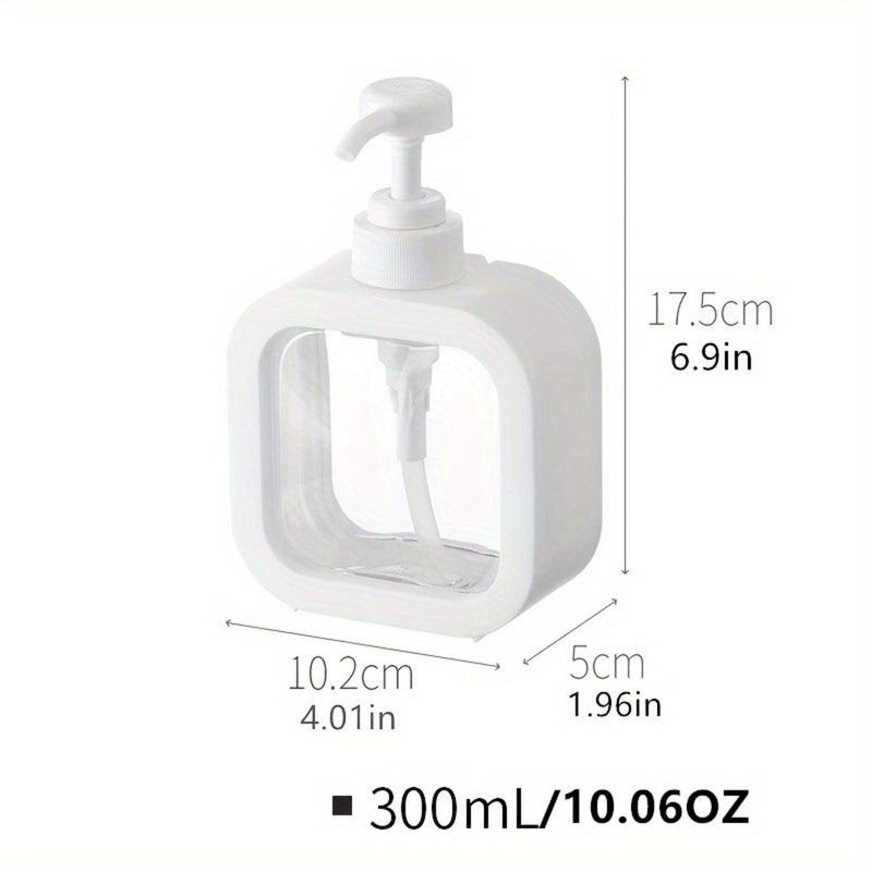 Refillable Soap Dispenser 300ml & 500ml - Modern Square Pump Bottle for Bathroom & Kitchen