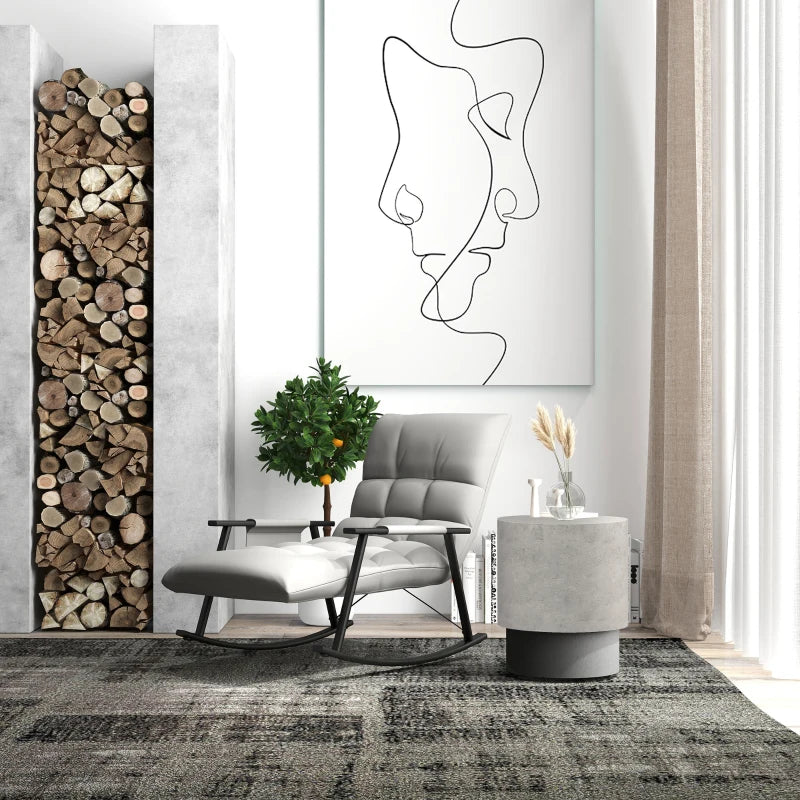 Round Lightweight Accent Table with Concrete Finish - Gray
