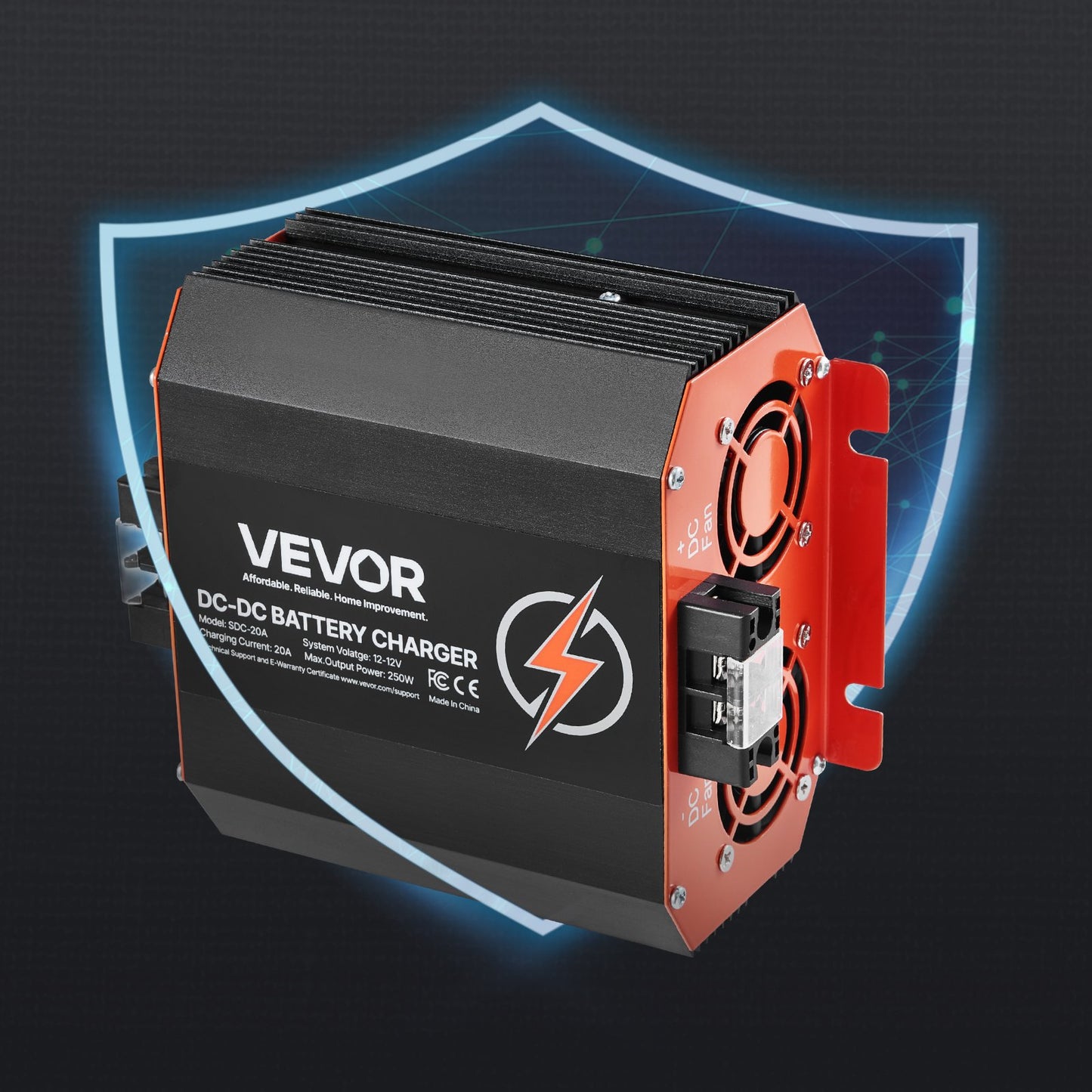 12V 20A DC to DC Battery Charger for Lead-Acid Lithium AGM GEL Vehicles
