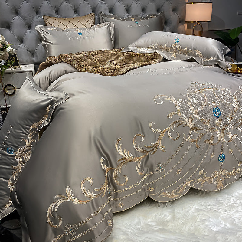 Four-Piece Cotton Ice Silk Bed Sheet Set - Bedding Comfort & Style