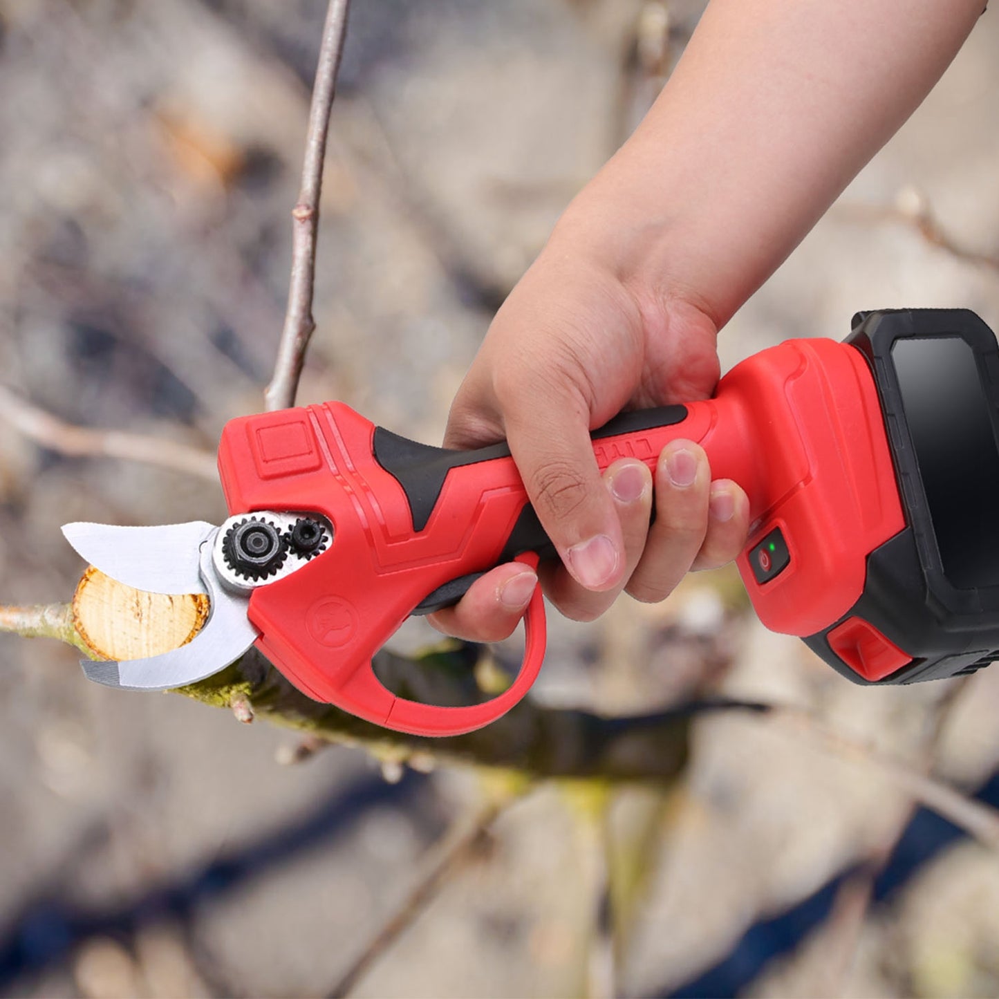 Cordless Electric Pruning Shears 40mm Branch Cutter with 2 Batteries & Carry Box