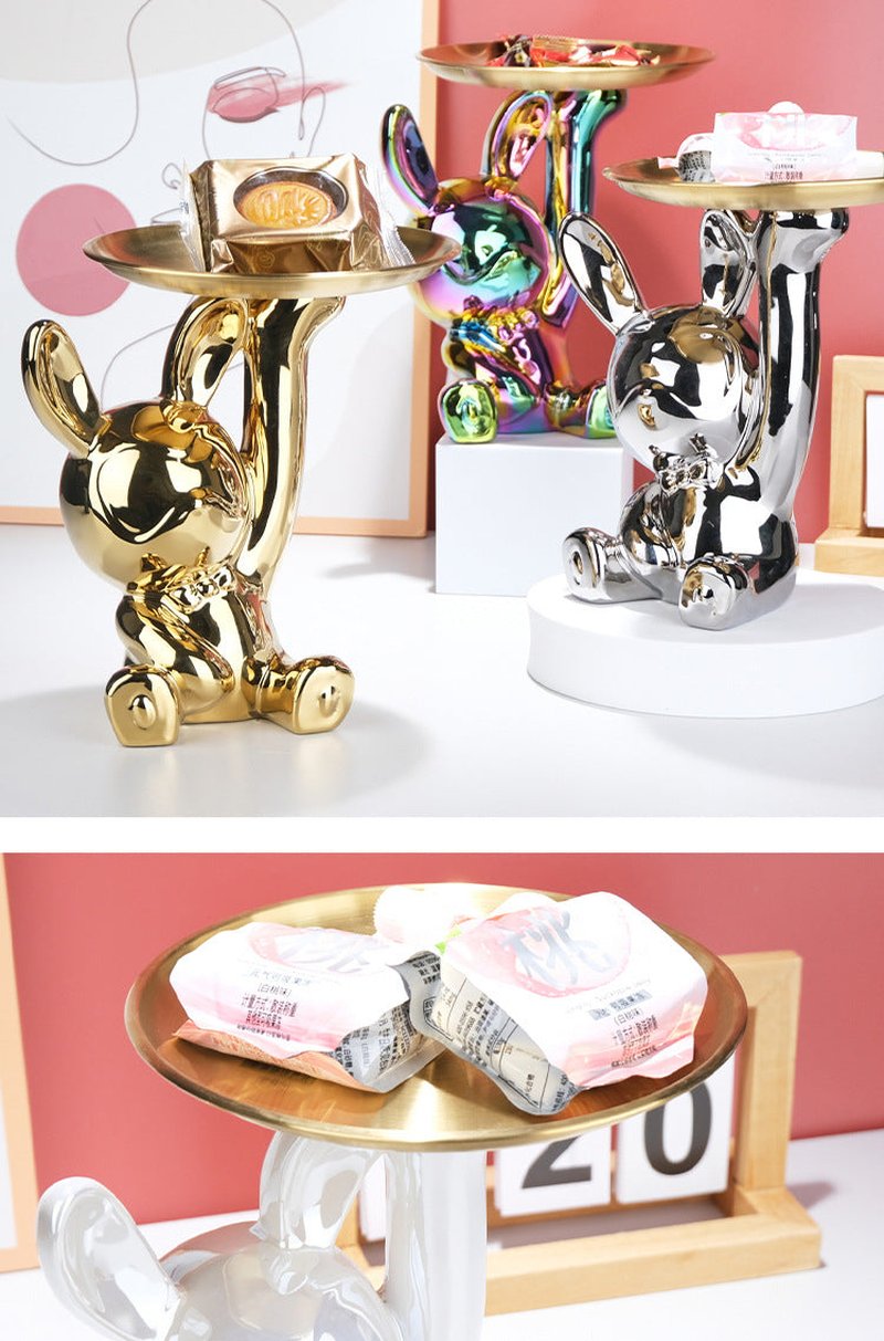 Creative Space Rabbit Key Storage Tray - Space Rabbit Decor & Organizer