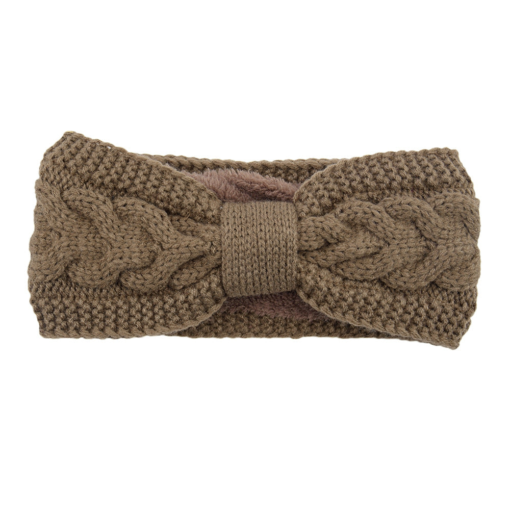 Fleece Knitted Headband Twist Bow – Multiple Colors
