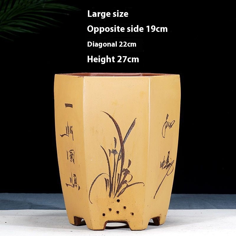Large Handmade Purple Sand Basin - Home Garden Storage