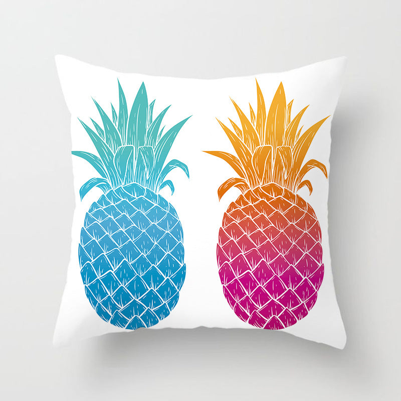 Peach Skin Sofa Pillowcase 45x45cm - Floral Plant Pattern Home Decor