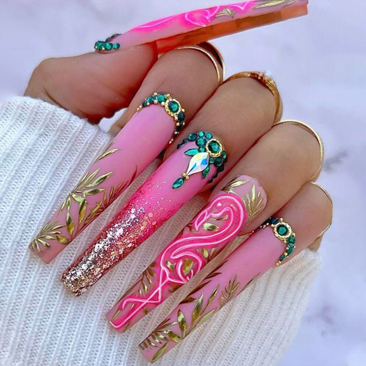 Nail Art Kit with Marble & Love Patterns - Retro French Style, BKS3017