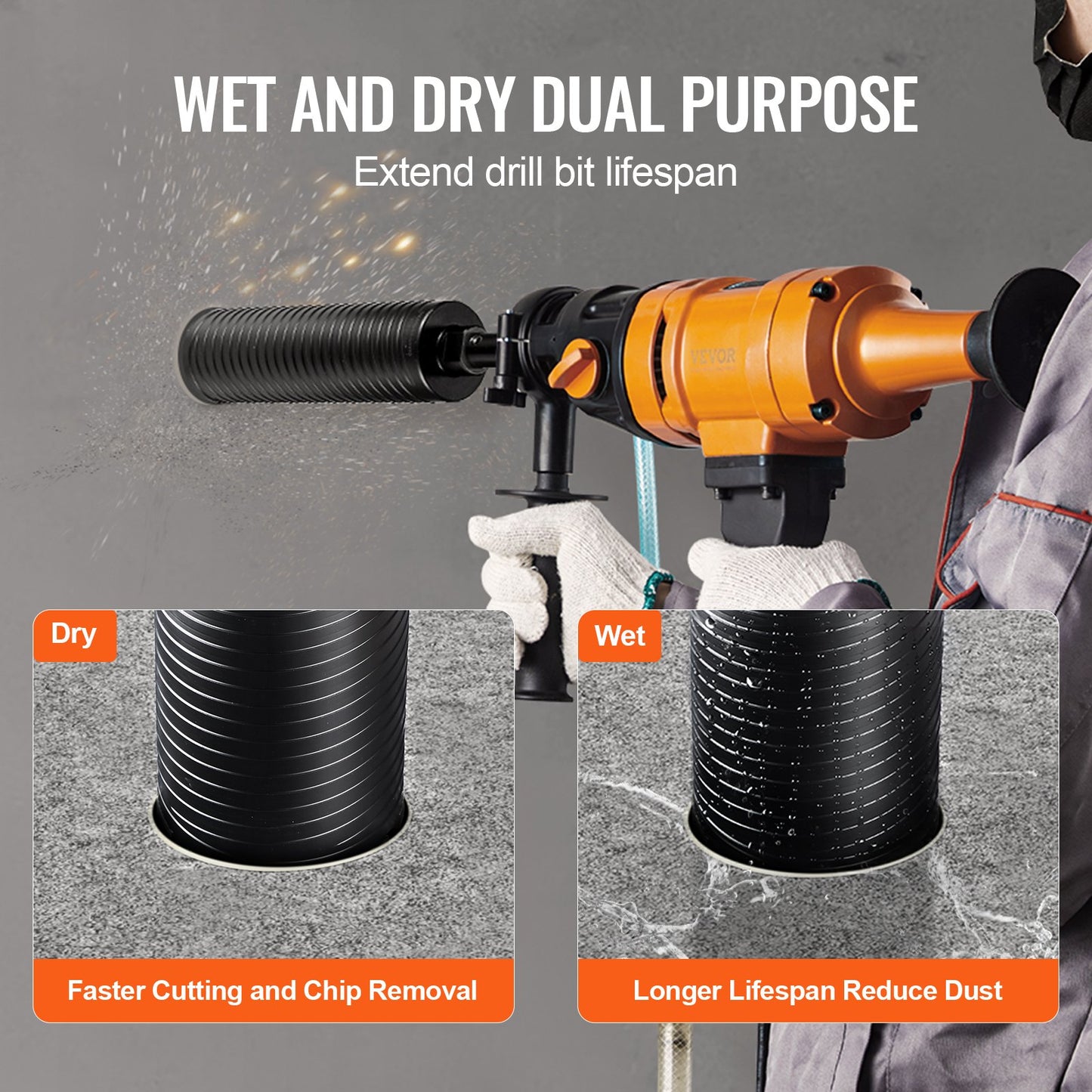 Diamond Core Drill Bit 2.5 Inch Wet Dry Masonry Concrete Brick Drilling