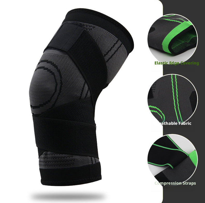Adjustable Kneepad Strap - Black Polyester & Fiber, One Size