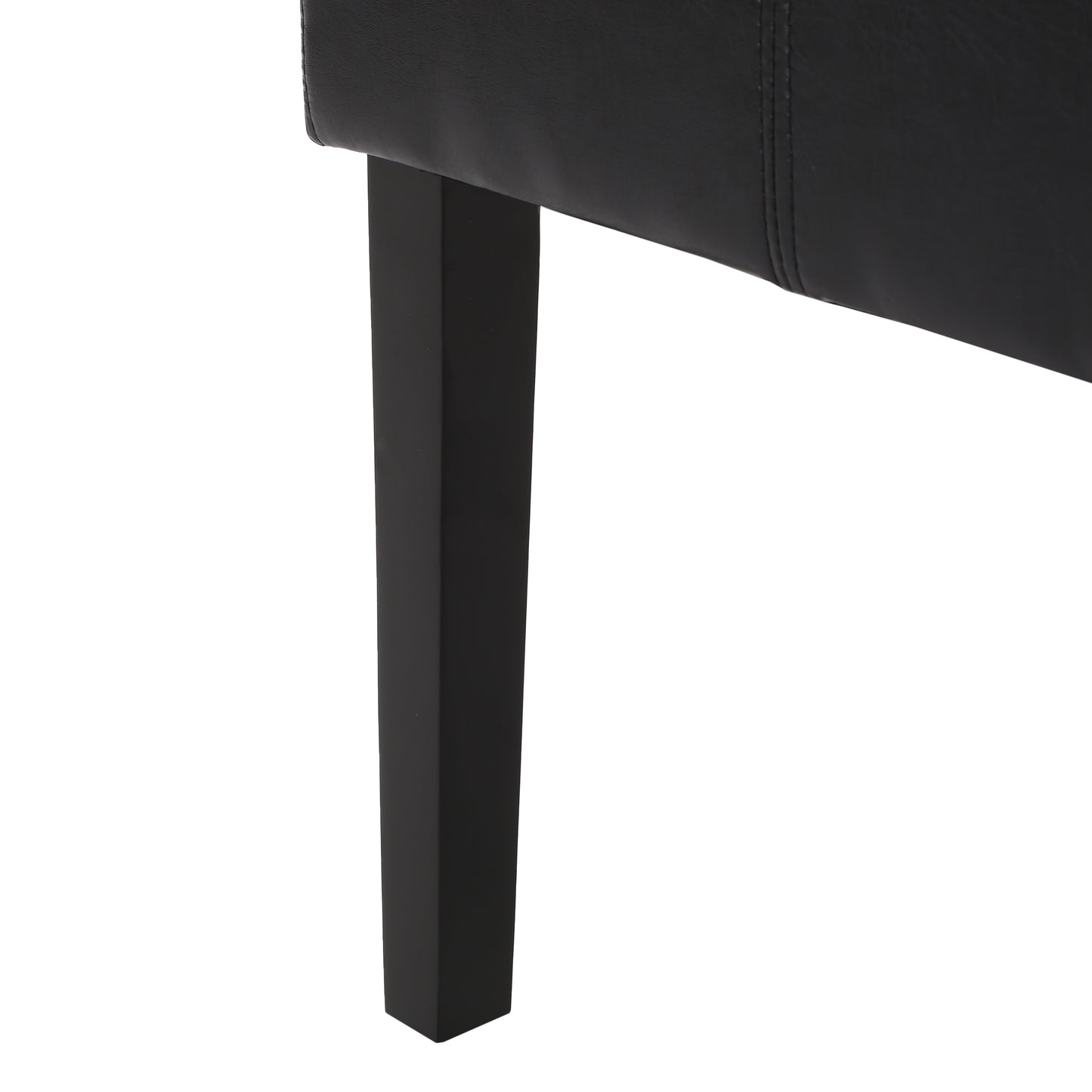 Black PU Leather Dining Chair Set of 2 - Contemporary Design