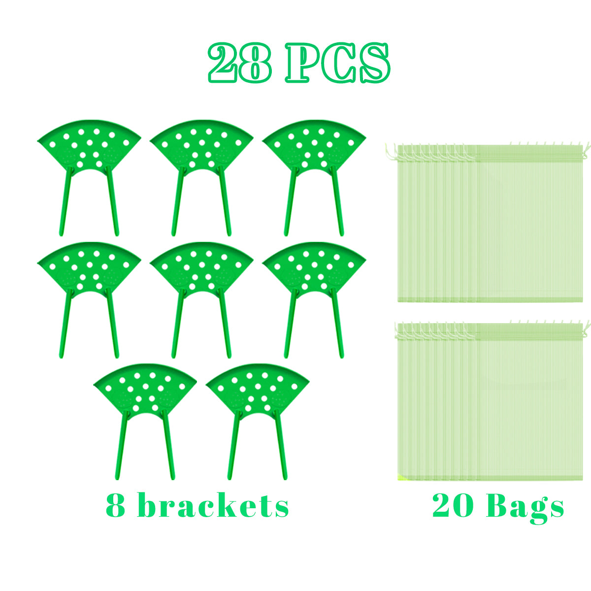 8Pcs Strawberry Planting Kit with 20 Insect-Proof Mesh Bags for Garden