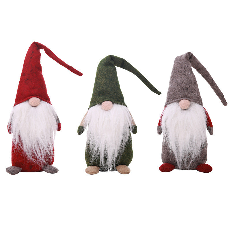 Christmas Tree Decorations Small Old Man Doll Ornaments - Faceless Standing Doll Set
