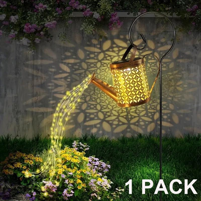2-Pack Solar Watering Can String Lights - Outdoor Garden Decor