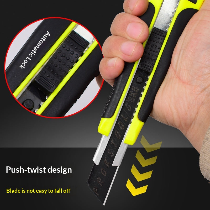 Large Rubber-Grip Utility Knife Holder Set - Heavy Duty Blade Storage