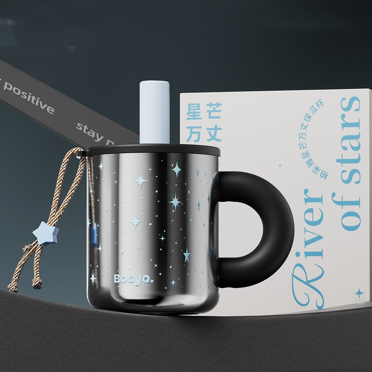 Stainless Steel Coffee and Tea Travel Mug 600ml Insulated Cup - Black & White