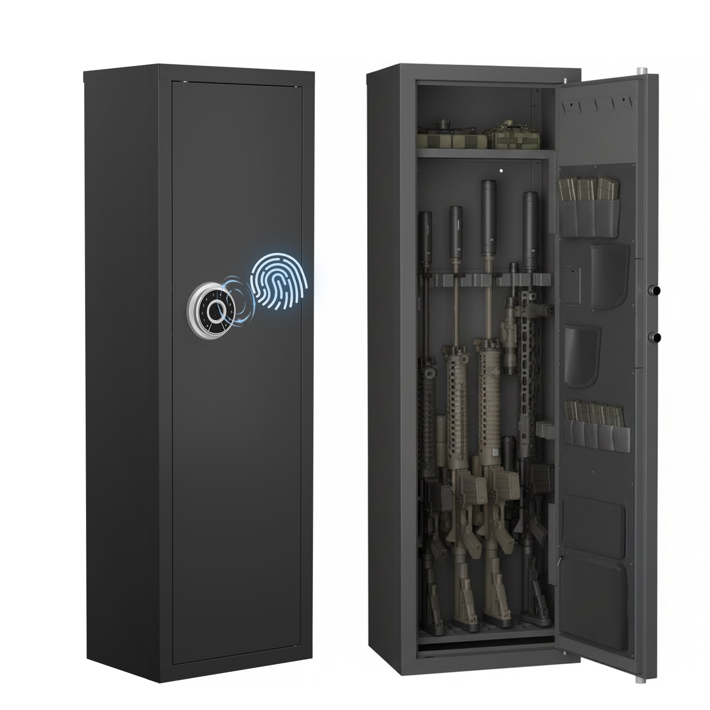 Biometric Gun Safe For Rifles And Pistols, 12-15 Large Cabinet With
