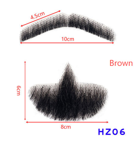 Hand-Woven Fake Beard & Eyebrow Makeup Props for Film & TV