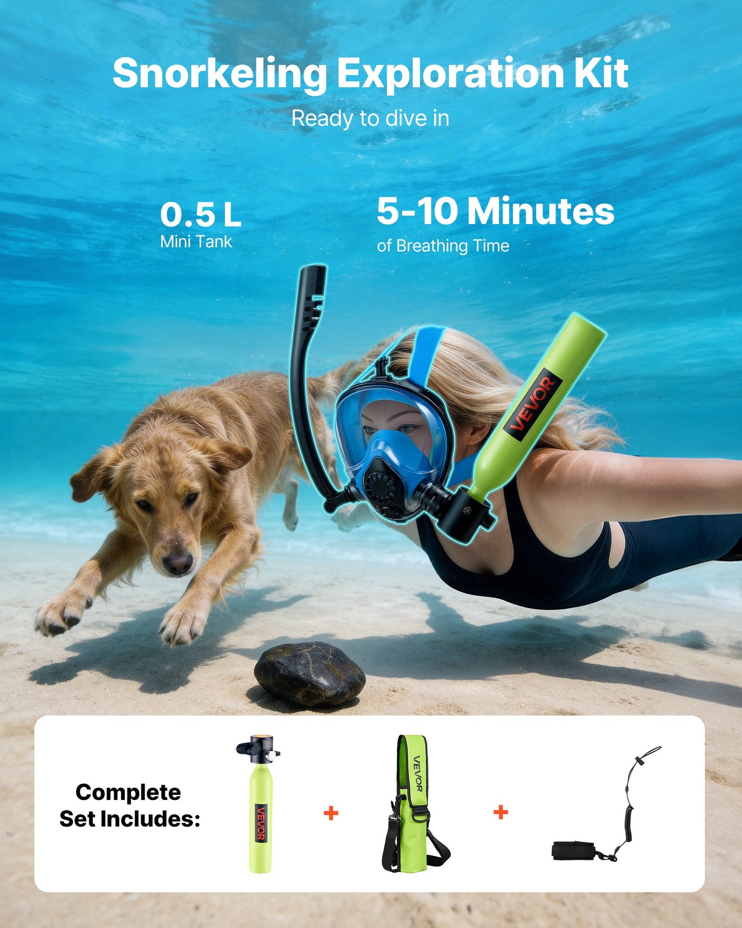Mini Diving Tank 0.5L Portable Scuba Cylinder for Short Underwater Breathing