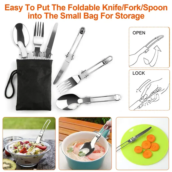 16-Piece Outdoor Camping Cookware Set - Premium Stainless Steel