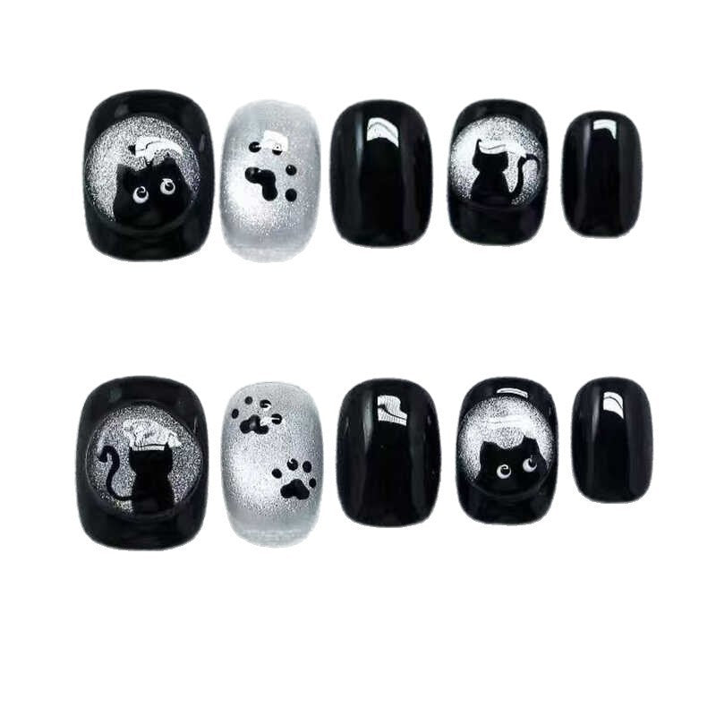 Cute Wearable Cat Claw Nails - Short, Square & Round Designs, Multiple Sizes