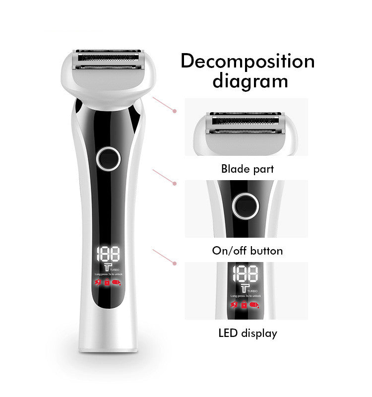 Women's Electric Hair Removal Shaver - USB Rechargeable, White
