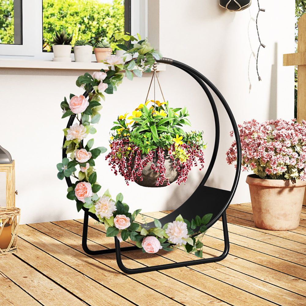 Firewood Log Hoop 20 Inch Round Heavy-duty Metal Curved Rack With