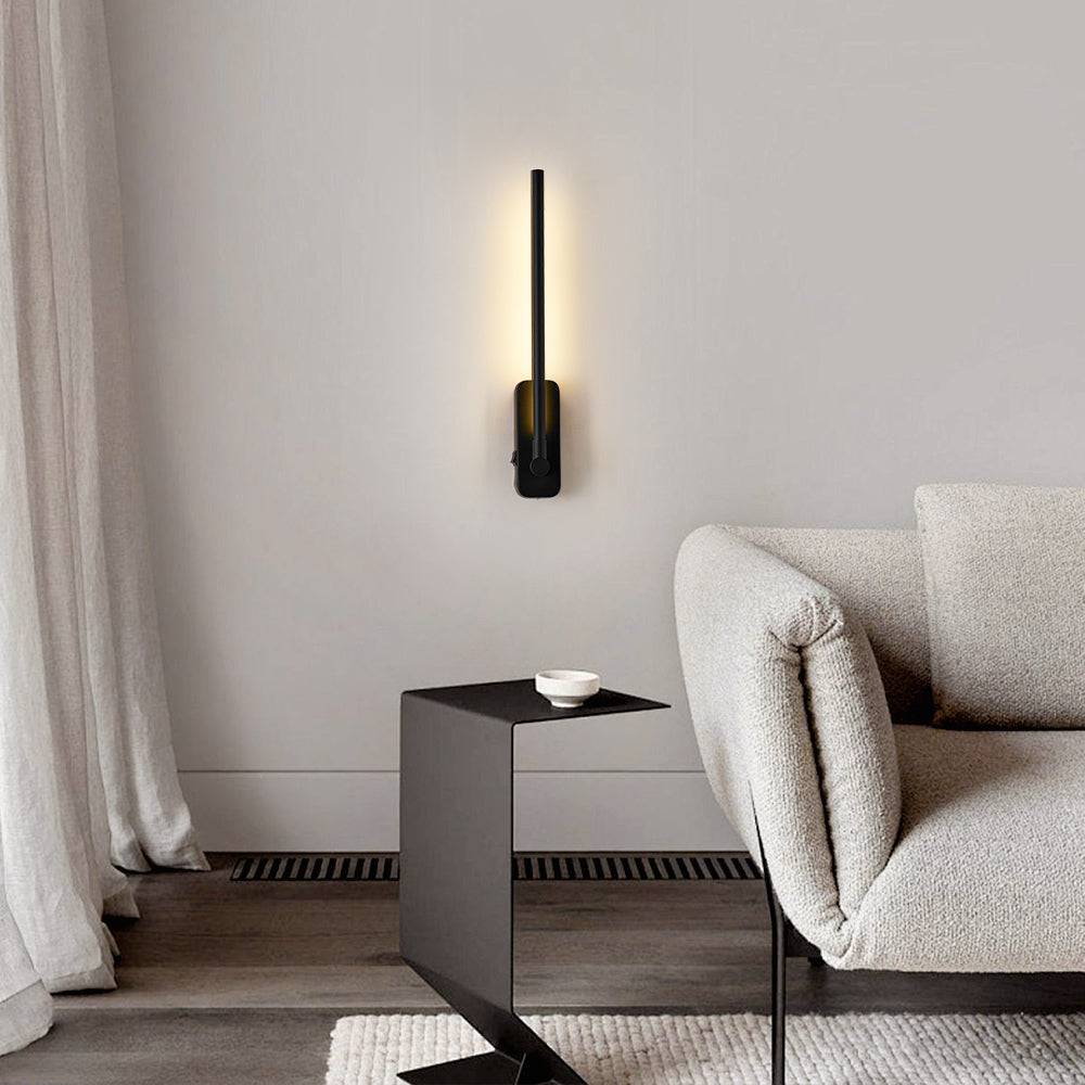 Rechargeable Remote Control Wall Light - 3CCT Dimmable Black Art Sconce