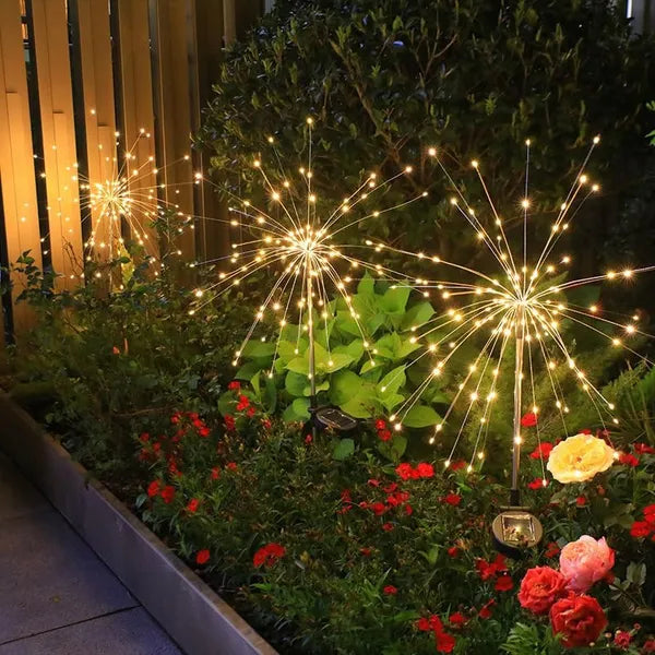 Outdoor Solar Fireworks Lights - 150 LED Waterproof Garden Decoration