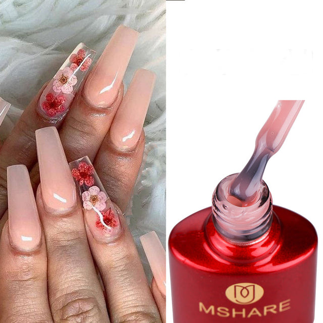 Builder Nail Extension Gel Set - Self-Leveling, Milky White & Color Variants