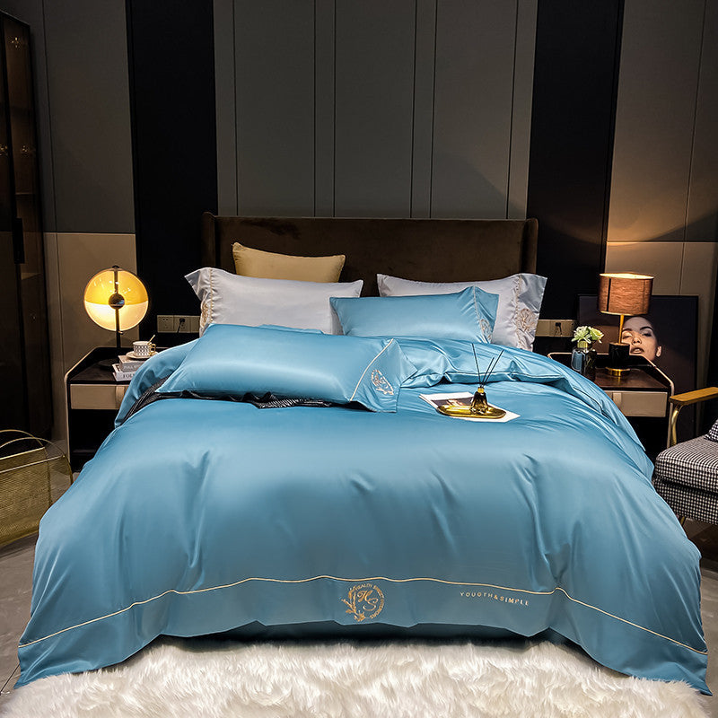 Home Washed Silk Bedding Set Four Piece Quilt Cover Bed Sheets Pillowcases