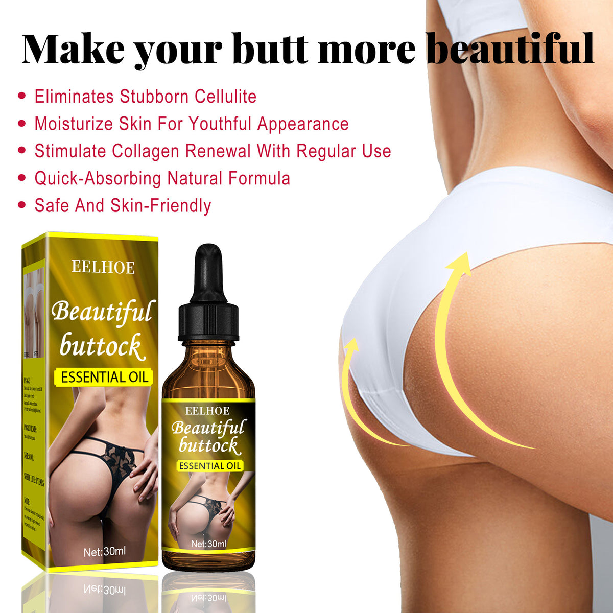 Firming Butt Oil for Skin Care - Large Butt Enhancement Massage Oil