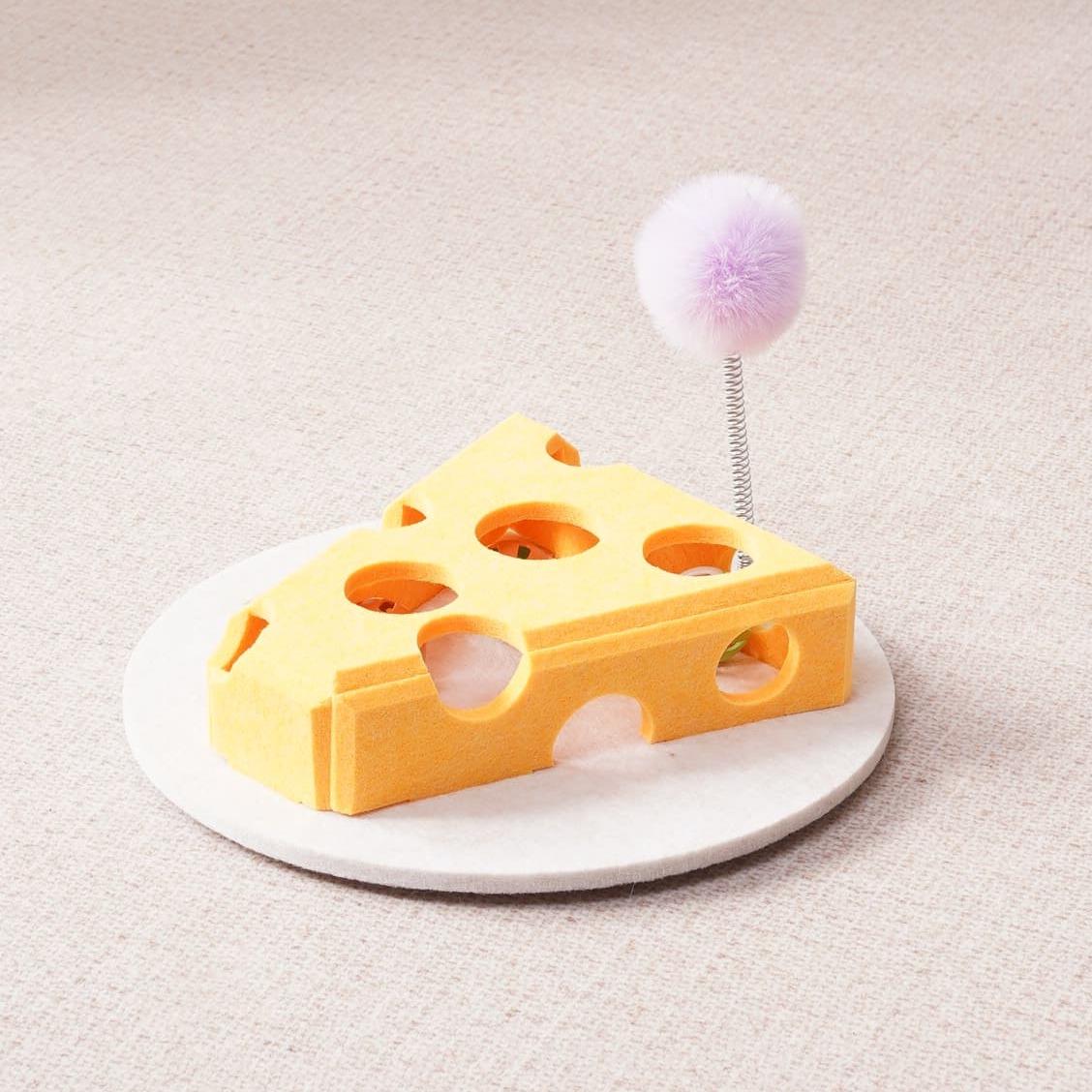 Cat Puzzle Toy with Balls and Spring Teaser | Interactive Indoor Cat Toy with Suction Cup Base