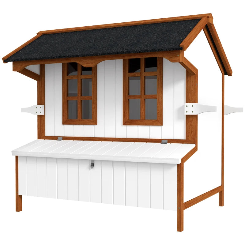 Wooden Chicken Coop for 3-5 Hens with Nesting Box & Waterproof Roof