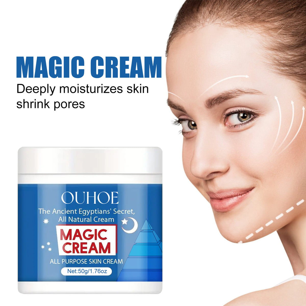 Deep Hydrating Facial Cream for Skin Brightening 50g - Moisturizing & Discoloration Repair