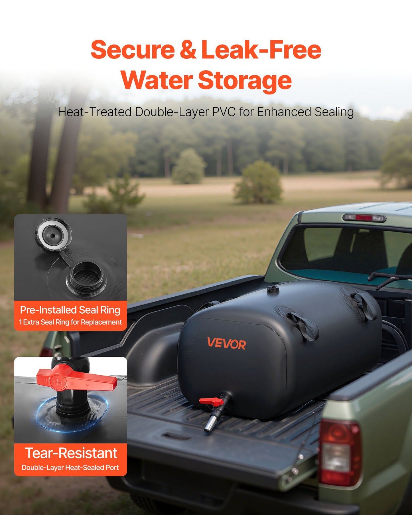 30 Gal Collapsible Water Storage Bladder - Leakproof Garden & RV Tank