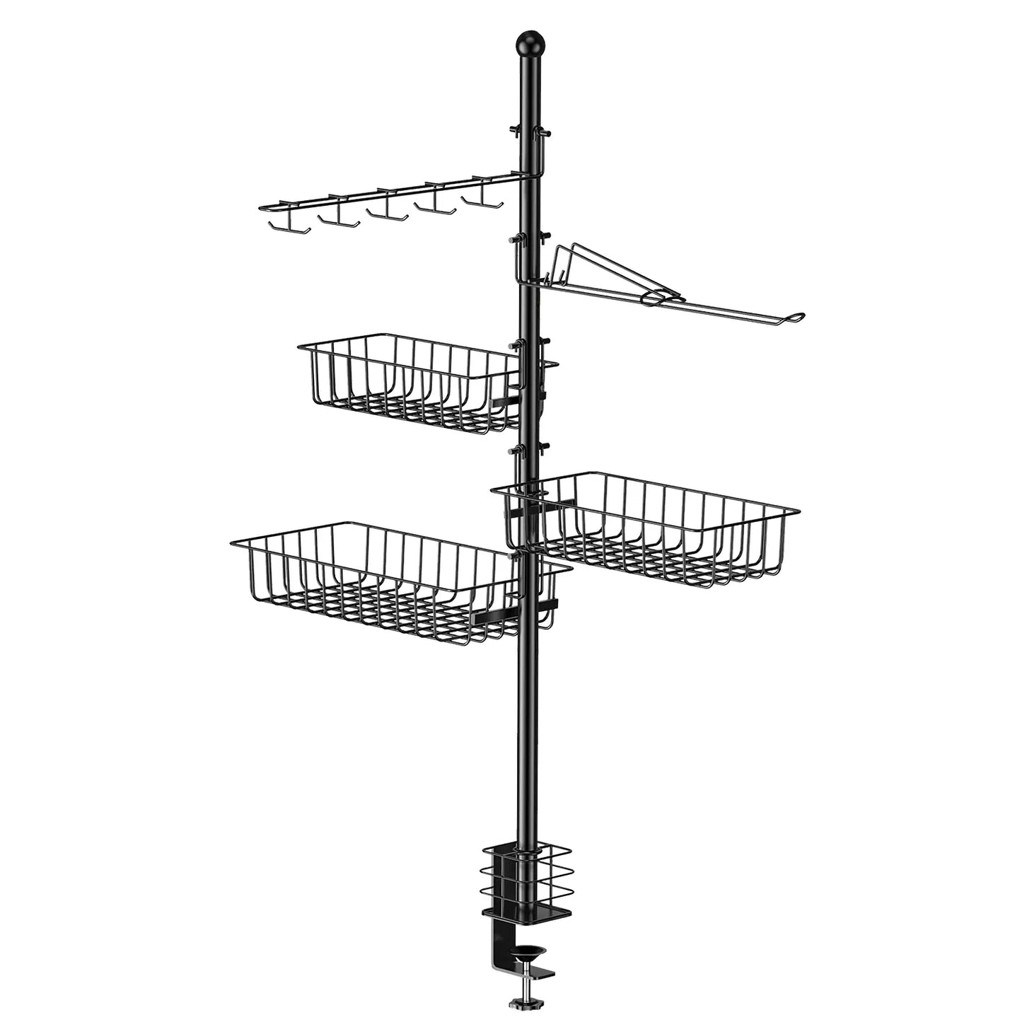 Vertical BBQ Utensil Caddy with Paper Towel Holder - Black