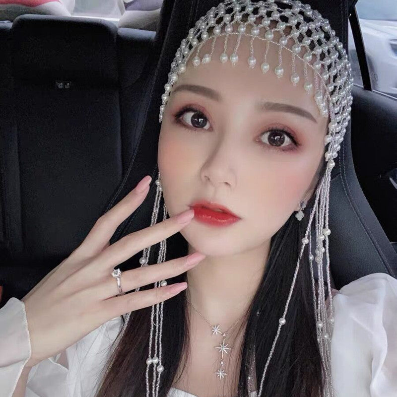 Beaded Pearl Headwear Hat Women